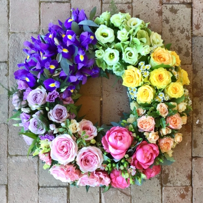 Pastel Rainbow Wreath