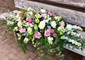 Pink & White Casket Spray