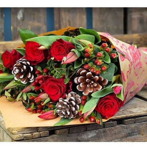 Ruby Bloom   Flat Wrapped Bouquet