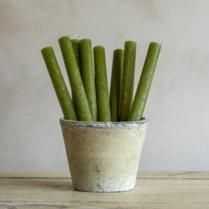 Rustic Dinner Candle Moss