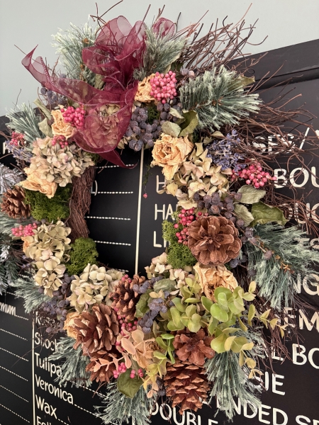 Christmas Wreath   Blueberry Pink