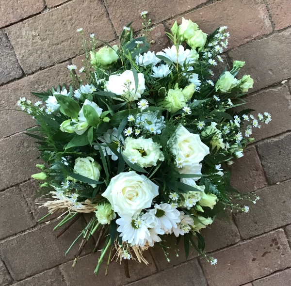 White Single Ended Funeral Spray