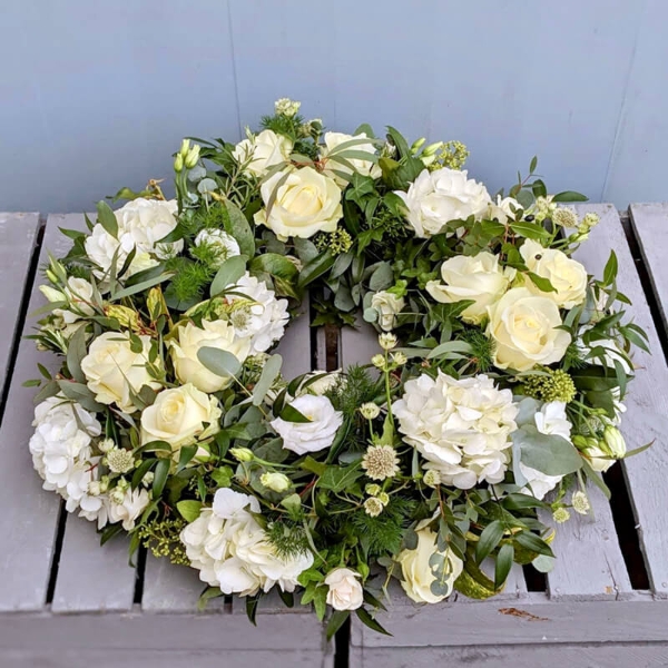 White Funeral Wreath