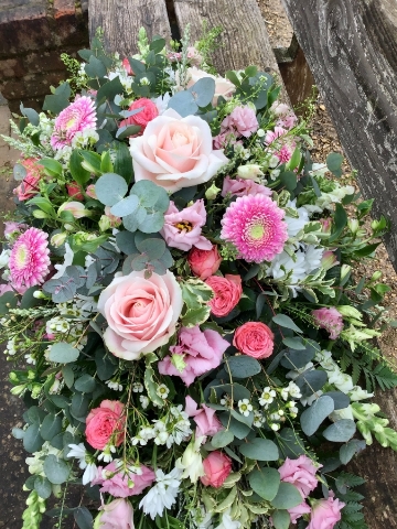 Pink & White Casket Spray