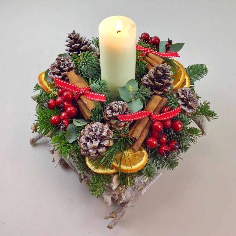 Winter Candle Arrangement