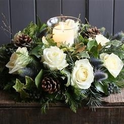 Winter White Candle  Table Arrangement