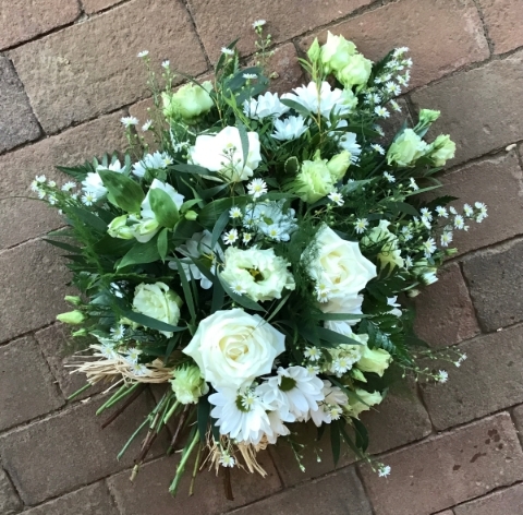 White Single Ended Funeral Spray