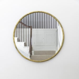 Round Brass Frame Mirror