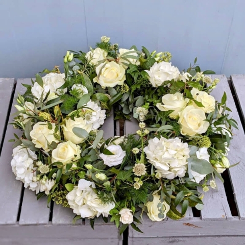 White Funeral Wreath